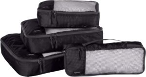 A photo of the Amazon Basics Packing Cubes. Part of the Top 10 must have travel gear. Gear Tech Tools