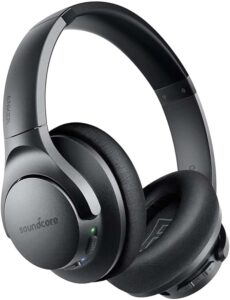 This is a photo of Soundcore Anker Life Q20 Hybrid Active Noise Cancelling Headphones, Wireless Over Ear Bluetooth Headphones, 60H Playtime, Hi-Res Audio, Deep Bass, Memory Foam Ear Cups, for Travel, Home Office