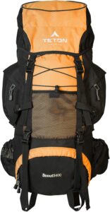 This is a photo of the TETON 55L Scout Internal Frame Backpack for Hiking, Camping, Backpacking, Rain Cover Included